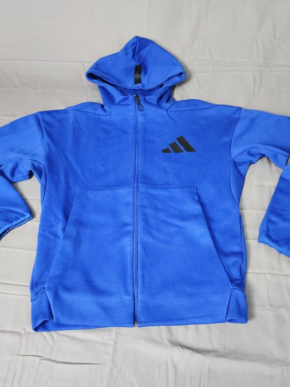 adidas Men's Size S Royal Blue Full Zip Hoodie Sportswear Logo Active Jacket